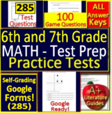 6th and 7th Grade Math BUNDLE!  SELF-GRADING Tests & Games for Distance Learning