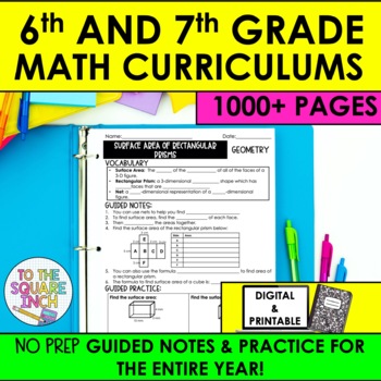 Preview of 6th and 7th Grade Math Guided Notes
