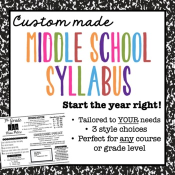 Preview of Custom Syllabi For Any Middle School Class