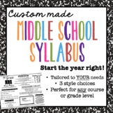 Custom Syllabi For Any Middle School Class