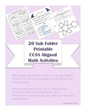 6th grade 20 Math CCSS aligned worksheets & games for Sub Tub