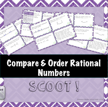 Preview of Compare and Order Rational Numbers Task Cards (Scoot!)