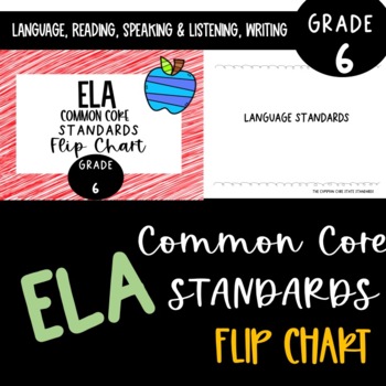 Preview of Grade 6 ELA Common Core Standards Flip Chart- Full Size