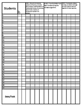 Preview of 6th grade Math CCSS Aligned Gradebook