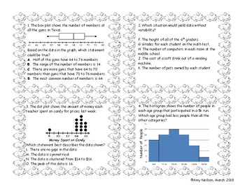 Preview of 6th grade Math Data Analysis Review (Bingo or Task Cards)