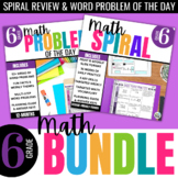 6th grade Math Warm-Up Bundle: Daily Spiral Review & Word Problem Solving