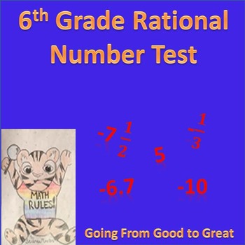 Preview of 6th grade Rational Numbers Math Test