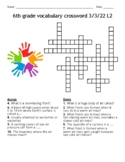 6th grade Weather Climate unit Crossword Vocabulary