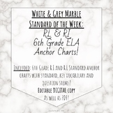 6th grade ela standard anchor chart white and grey marble