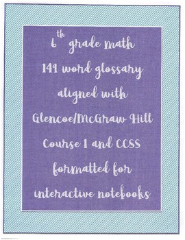 Preview of 6th grade glossary CCSS McGraw Hill aligned