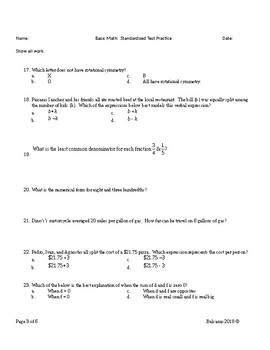 basic math practice