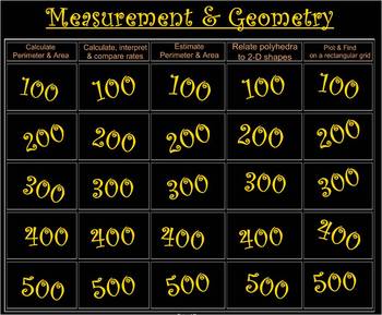 Preview of 6th grade math Measurement & Geometry SMARTBoard game