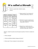 6th grade minerals worksheet - streak test