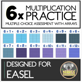 Preview of 6x Multiplication Fact Arrays - Easel Assessment