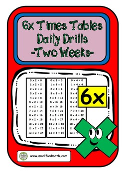 Preview of 6x Times Table Daily Drills