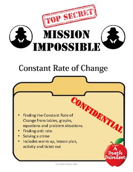 Preview of 7.4a Mission Impossible Constant Rate of Change