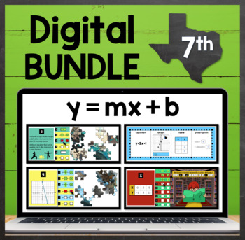 Preview of TEKS 7.7A ✩ Linear Relationships y=mx+b ✩ Google Sheets Activity BUNDLE