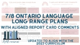 7&8 Language LRP and Report Card comments (3 reporting terms)