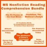 7 & 8th Grade Nonfiction Reading Bundle: 94 Questions; 63 