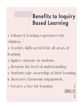 Preview of 7 Benefits of Inquiry Based Learning Poster