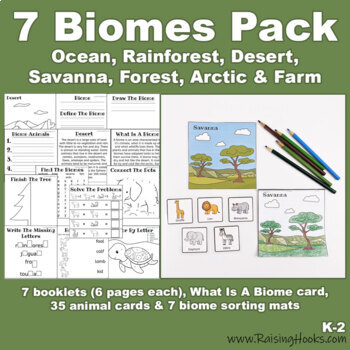 Preview of BIOMES - 7 biome booklets, 35 animal cards and sorting activity
