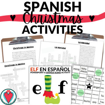 Preview of Spanish Christmas in Mexico Activities, Worksheets, Bingo, Las Posadas, Elf