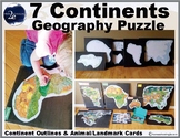 7 Continent Geography Puzzle With Animal & Landmark Cards