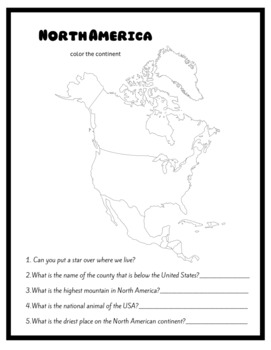 7 Continent Interactive Coloring Book with Coloring Pages and Key ...