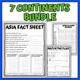7 Continents Bundle: Fact Sheets, Flags, Greetings, Word G