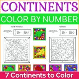 7 Continents Color by Number Pictures