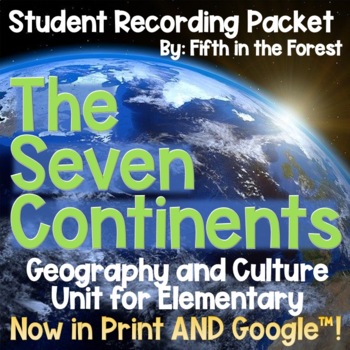 Preview of 7 Continents Geography Student Recording Packet for Distance Learning