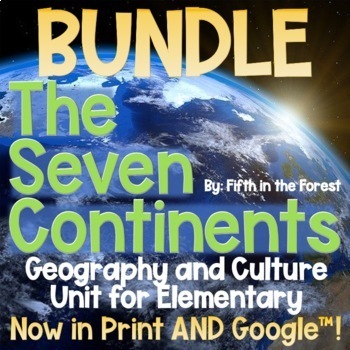 Preview of 7 Continents Geography Unit BUNDLE for Upper Elementary