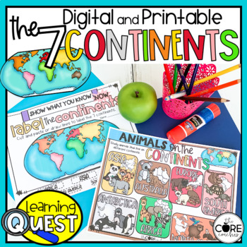 Preview of 7 Continents Activities - Print & Digital Continent Lessons