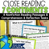 7 Continents Activities Reading Passages Printable Blank M