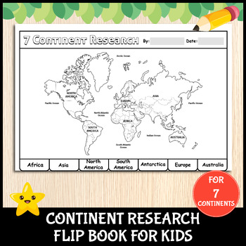 7 Continents Research Project Flip Book | Social Studies Geography ...
