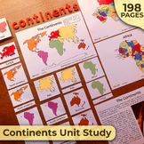 7 Continents Unit Study, Continents Montessori Unit, All A