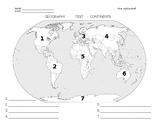 7 Continents and 5 Oceans Editable Test