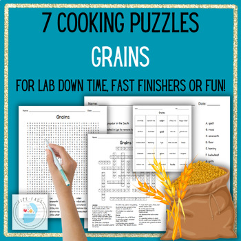 Preview of 7 Cooking Puzzles! GRAINS Vocabulary, Culinary, FACS