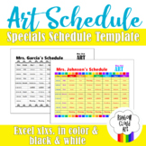7 DAY Rotation Specials Art Schedule Template, Color, Blac