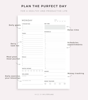 Printable 7 Day Planner, Daily Planner, Day Planner, Work Planner