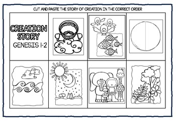 7 Days of Creation Story, Sequencing and Colouring Sheets by ...