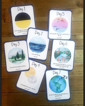 7 Days of Creations Flashcards, 7 Days of creation Activity | TPT