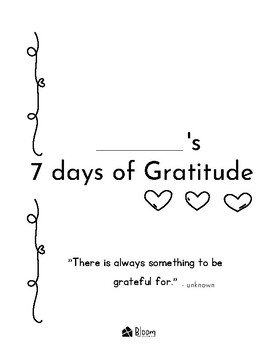 Preview of 7 Days of Gratitude - Primary Booklet
