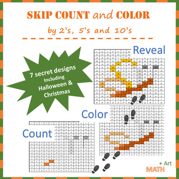 Preview of End of Year Counting Review. Skip Count by 2, 5, and 10 to Reveal Secret Image