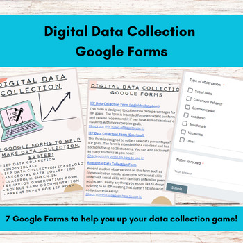 Preview of 7 Digital Data Collection Google Forms