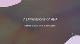 7 Dimensions of ABA PowerPoint - Study for BCBA Exam