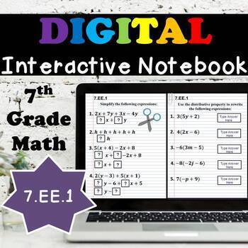 Preview of 7.EE.1 Interactive Notebook, Add, Subtract, Factor and Expand Linear Expressions