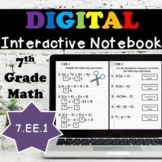7.EE.1 Interactive Notebook, Add, Subtract, Factor and Exp