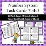 7.EE.3 Task Cards, Solving Multi-Step Real Life & Mathemat