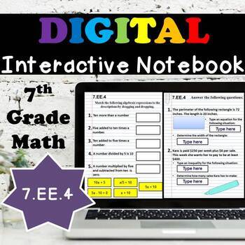 Preview of 7.EE.4 Interactive Notebook, Constructing & Solving Equations & Inequalities